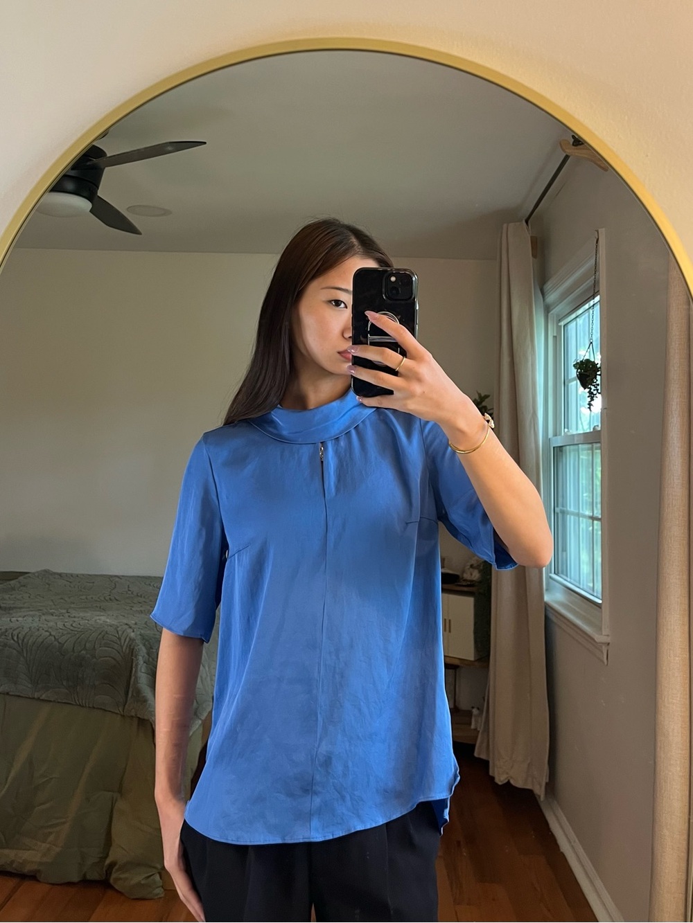 HUGO Hugo Boss Celi-1 Silk Blouse Blue